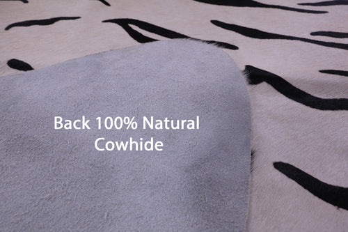 Tiger Animal Print Natural Cowhide Rug - Large 6' 10