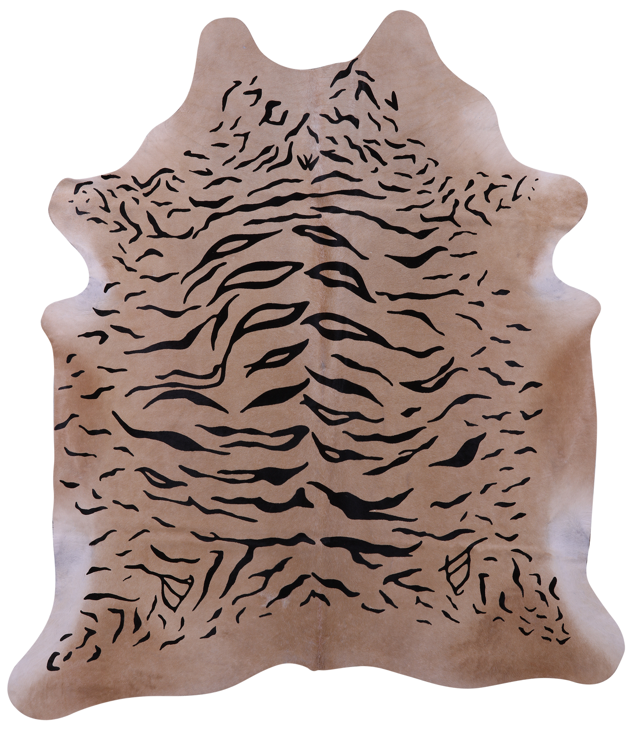 Tiger Animal Print Natural Cowhide Rug - XX-Large 7' 10"H x 6' 6"W