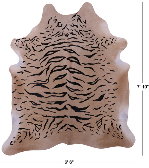 Tiger Animal Print Natural Cowhide Rug - XX-Large 7' 10
