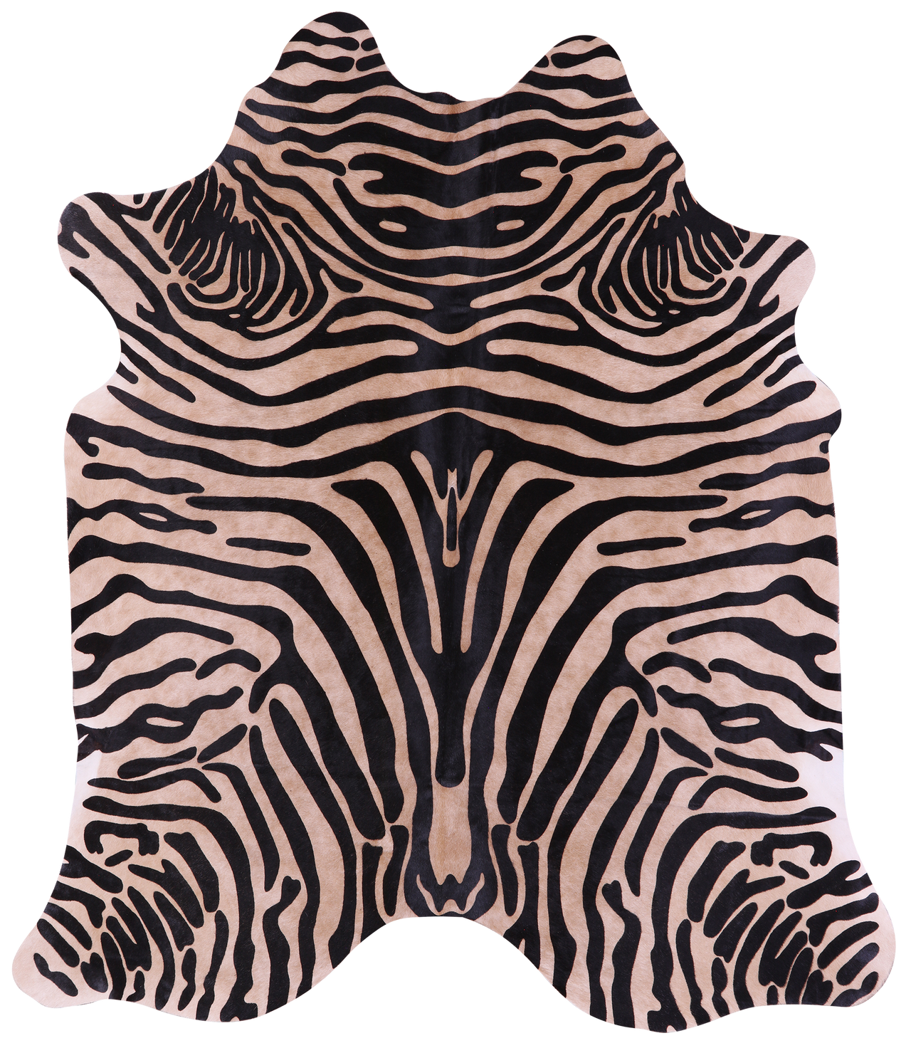 Zebra Animal Print Natural Cowhide Rug - X-Large 7' 3"H x 6' 3"W