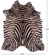 Thumbnail for Zebra Animal Print Natural Cowhide Rug - X-Large 7' 3