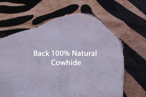 Zebra Animal Print Natural Cowhide Rug - X-Large 7' 3