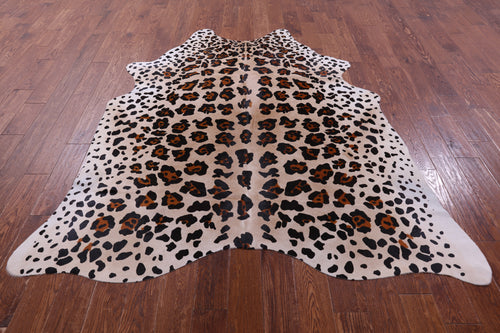 Jaguar Animal Print Natural Cowhide Rug - X-Large 7' 1