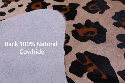 Jaguar Animal Print Natural Cowhide Rug - X-Large 7' 1