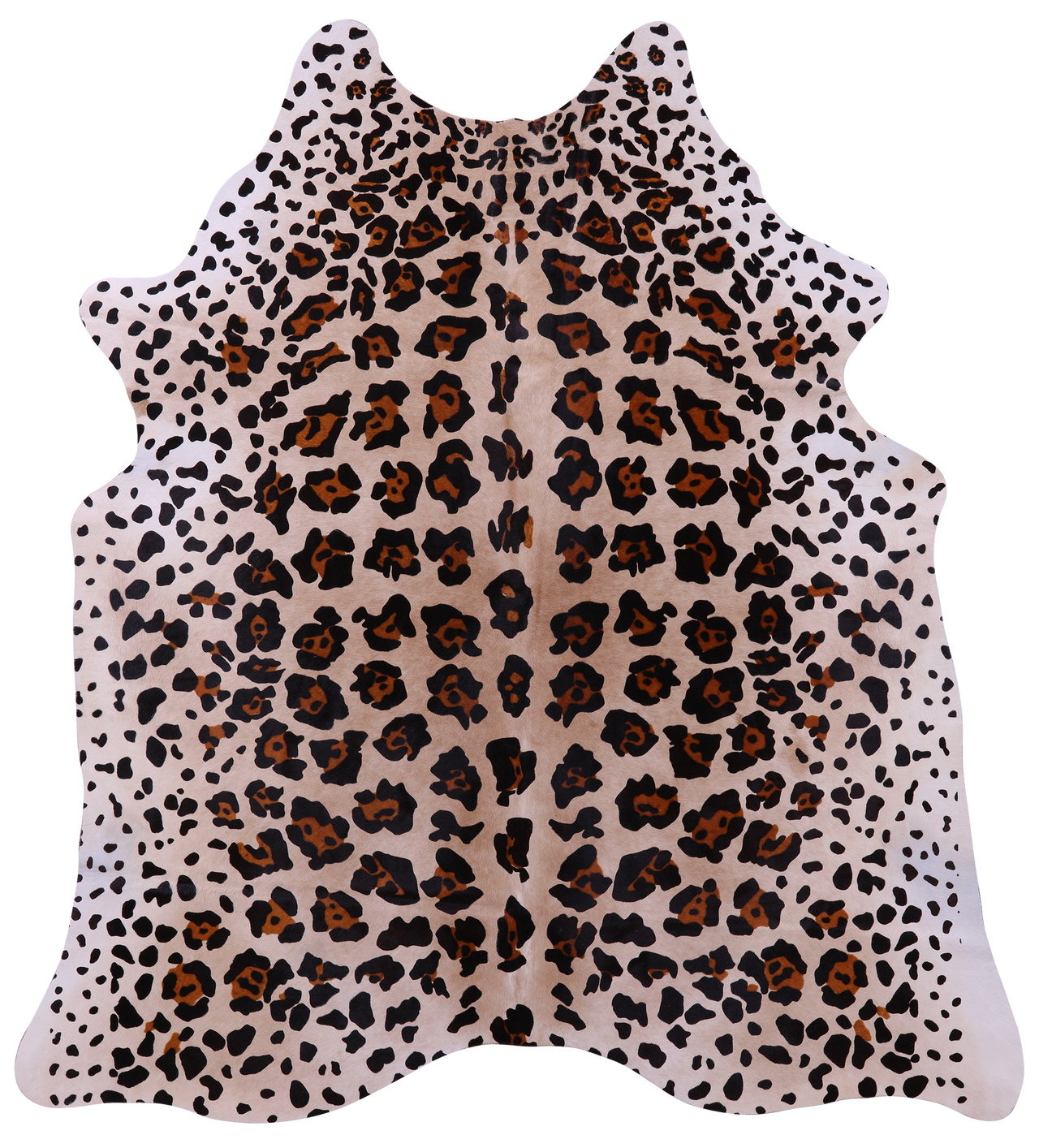 Jaguar Animal Print Natural Cowhide Rug - X-Large 7' 1"H x 6' 3"W