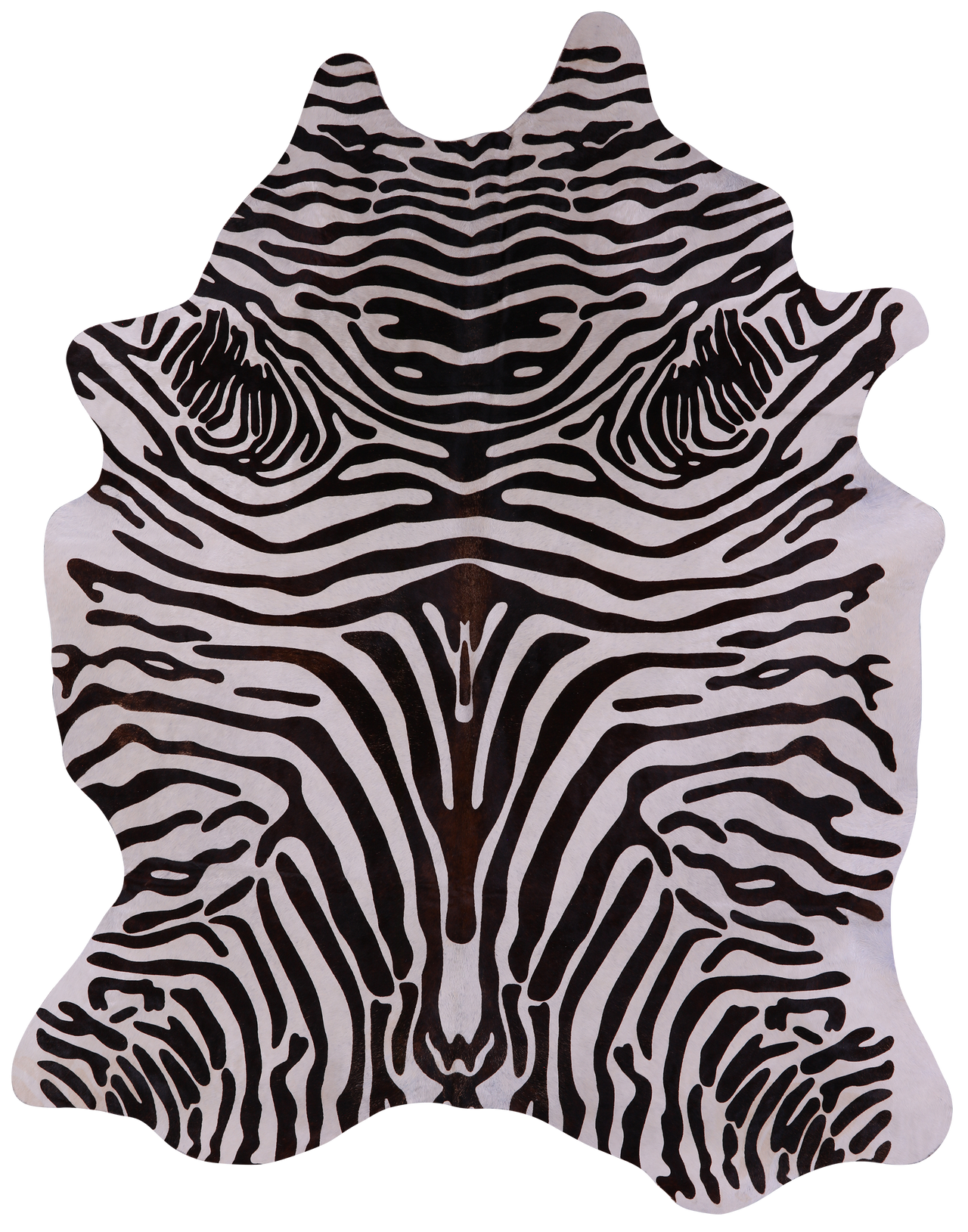 Zebra Animal Print Natural Cowhide Rug - XX-Large 8' 2"H x 6' 6"W