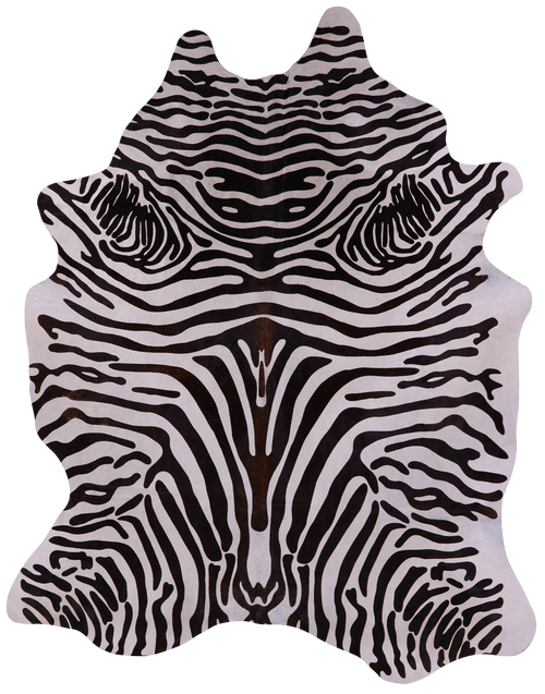 Zebra Animal Print Natural Cowhide Rug - XX-Large 8' 2