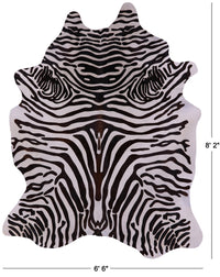 Thumbnail for Zebra Animal Print Natural Cowhide Rug - XX-Large 8' 2
