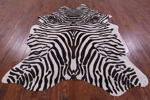 Zebra Animal Print Natural Cowhide Rug - XX-Large 8' 2