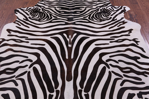 Zebra Animal Print Natural Cowhide Rug - XX-Large 8' 2