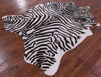 Thumbnail for Zebra Animal Print Natural Cowhide Rug - XX-Large 8' 2