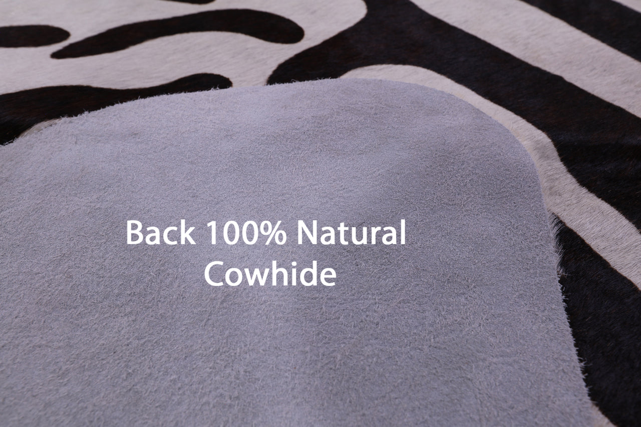 Zebra Animal Print Natural Cowhide Rug - XX-Large 8' 2"H x 6' 6"W