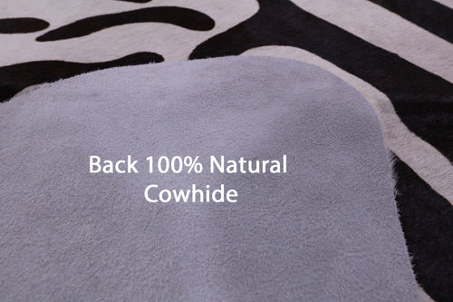 Zebra Animal Print Natural Cowhide Rug - XX-Large 8' 2