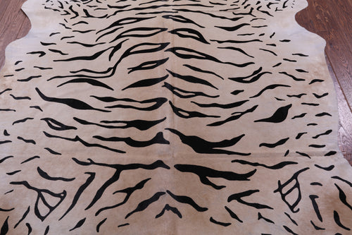 Tiger Animal Print Natural Cowhide Rug - X-Large 7' 4