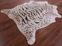 Thumbnail for Tiger Animal Print Natural Cowhide Rug - X-Large 7' 4
