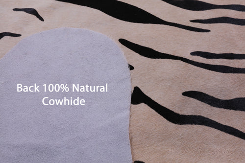 Tiger Animal Print Natural Cowhide Rug - X-Large 7' 4