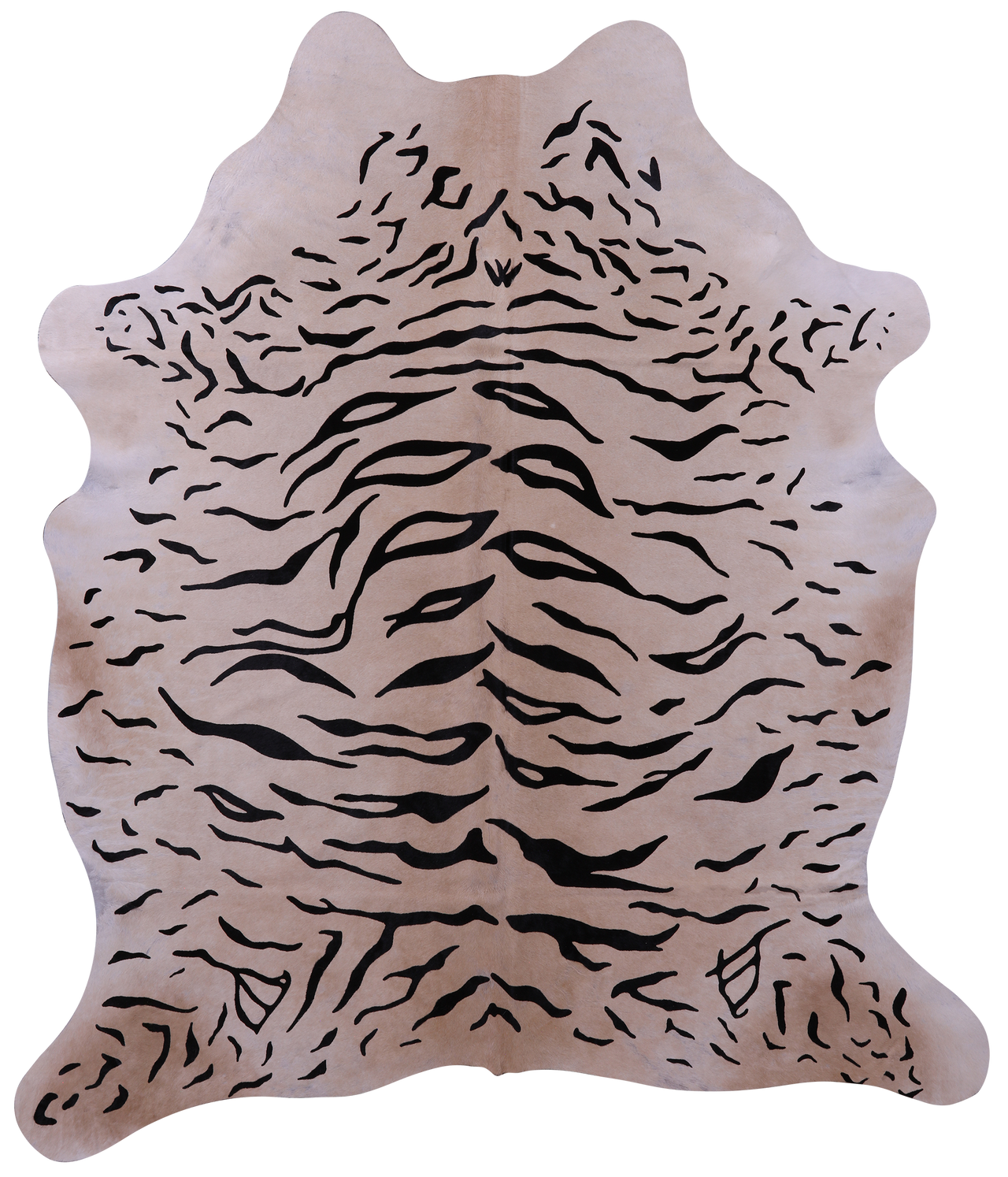 Tiger Animal Print Natural Cowhide Rug - X-Large 7' 4"H x 6' 0"W