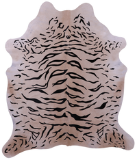 Thumbnail for Tiger Animal Print Natural Cowhide Rug - X-Large 7' 4