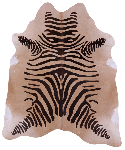 Zebra Animal Print Natural Cowhide Rug - XX-Large 7' 8