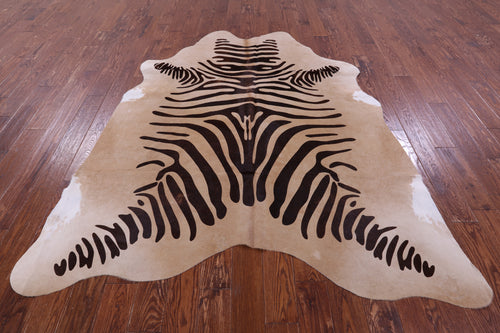 Zebra Animal Print Natural Cowhide Rug - XX-Large 7' 8