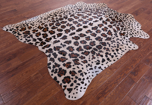 Jaguar Animal Print Natural Cowhide Rug - X-Large 7' 0