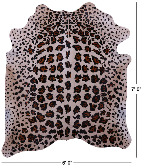 Jaguar Animal Print Natural Cowhide Rug - X-Large 7' 0