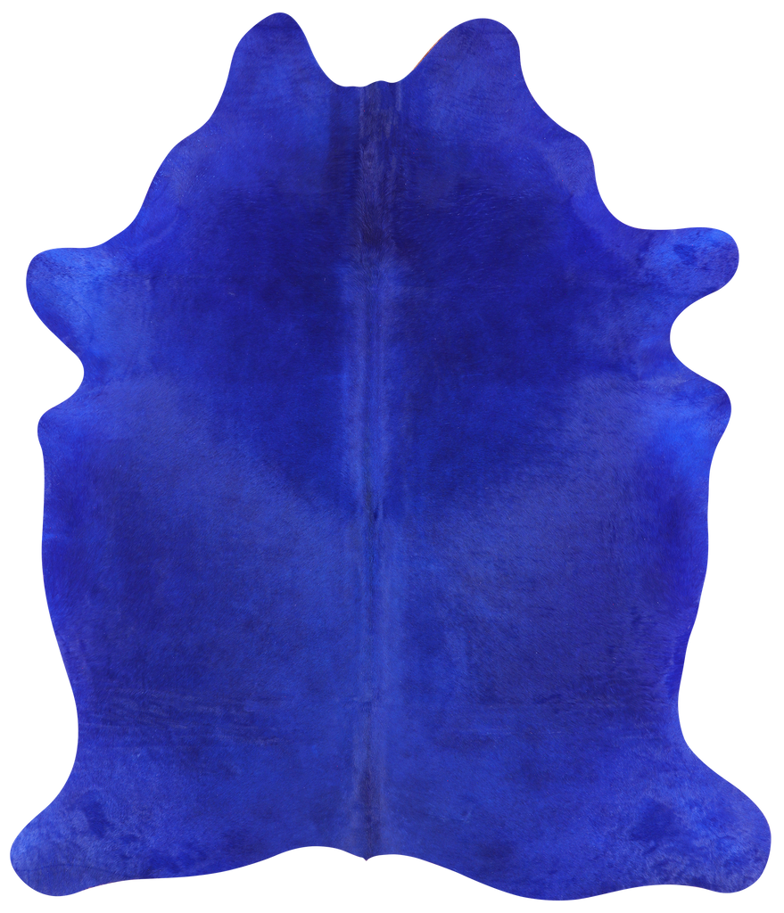 Blue Dyed Natural Cowhide Rug - X-Large 7' 2"H x 6' 0"W