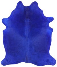 Thumbnail for Blue Dyed Natural Cowhide Rug - X-Large 7' 2