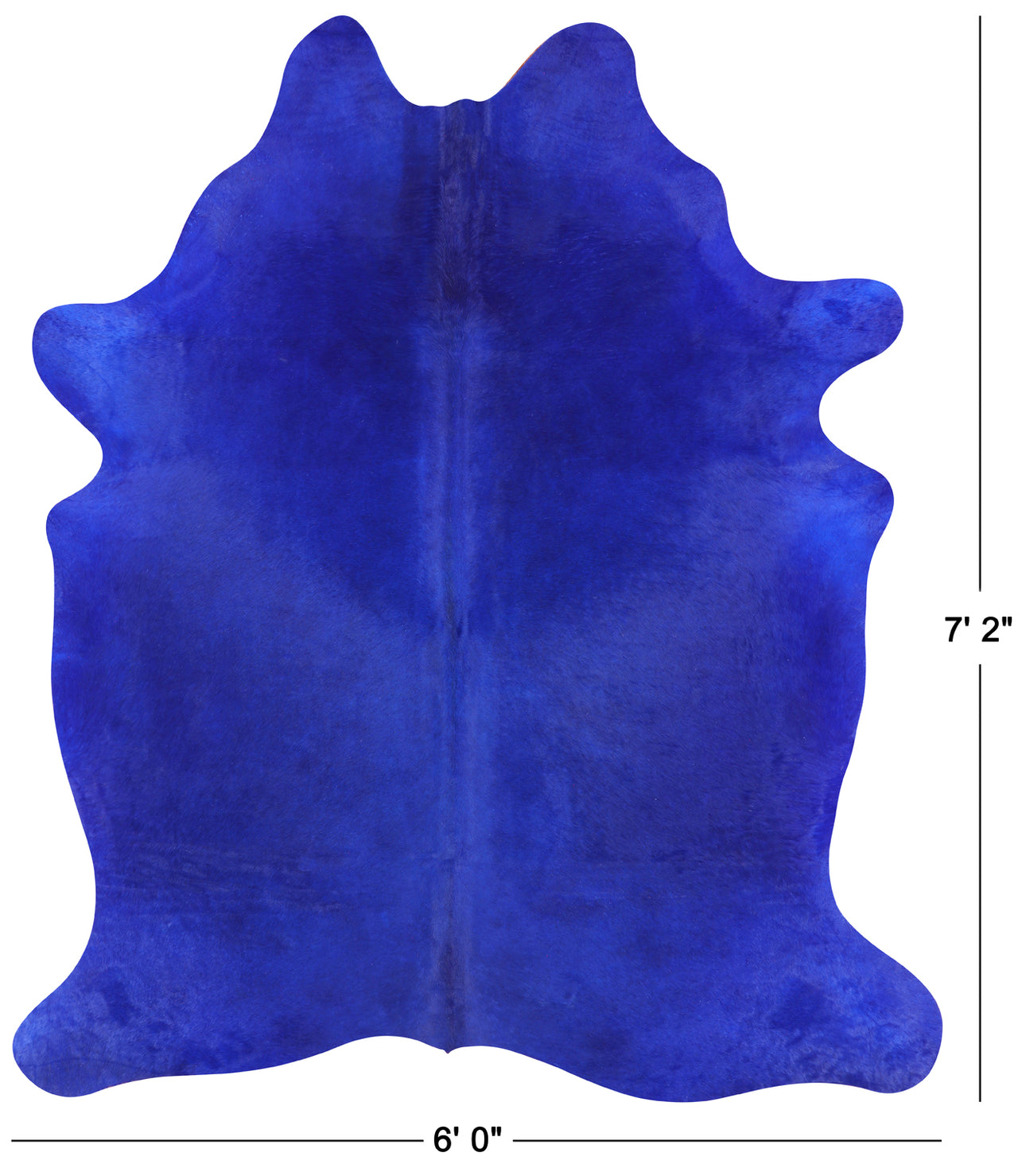 Blue Dyed Natural Cowhide Rug - X-Large 7' 2"H x 6' 0"W