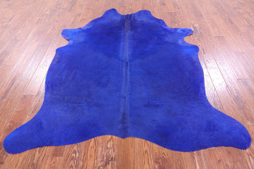 Blue Dyed Natural Cowhide Rug - X-Large 7' 2