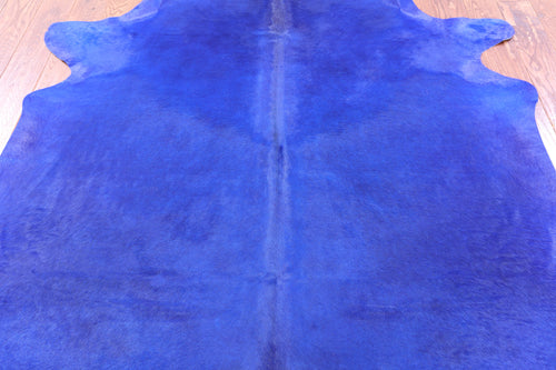 Blue Dyed Natural Cowhide Rug - X-Large 7' 2