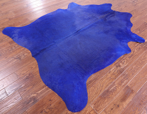 Blue Dyed Natural Cowhide Rug - X-Large 7' 2