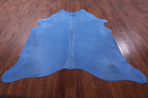 Blue Dyed Natural Cowhide Rug - XX-Large 7' 8