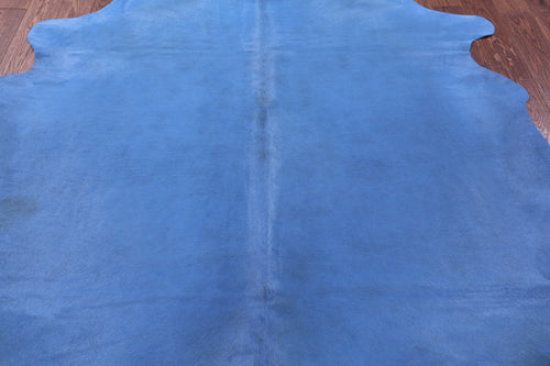 Blue Dyed Natural Cowhide Rug - XX-Large 7' 8