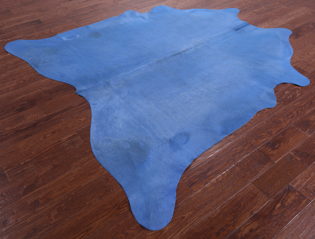 Blue Dyed Natural Cowhide Rug - XX-Large 7' 8"H x 7' 2"W