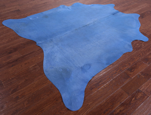 Blue Dyed Natural Cowhide Rug - XX-Large 7' 8