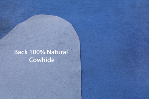 Blue Dyed Natural Cowhide Rug - XX-Large 7' 8