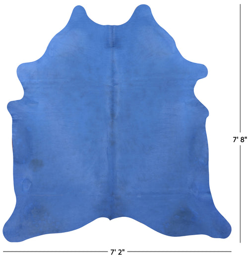 Blue Dyed Natural Cowhide Rug - XX-Large 7' 8