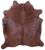 Brown Dyed Natural Cowhide Rug - Large 6' 6"H x 6' 0"W