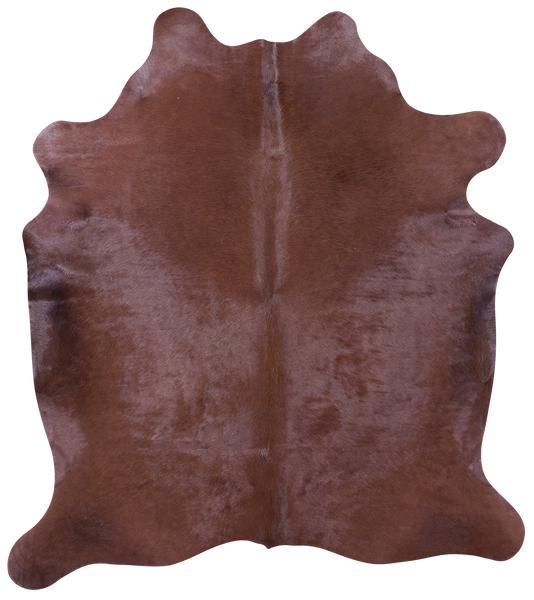 Brown Dyed Natural Cowhide Rug - Large 6' 6"H x 6' 0"W