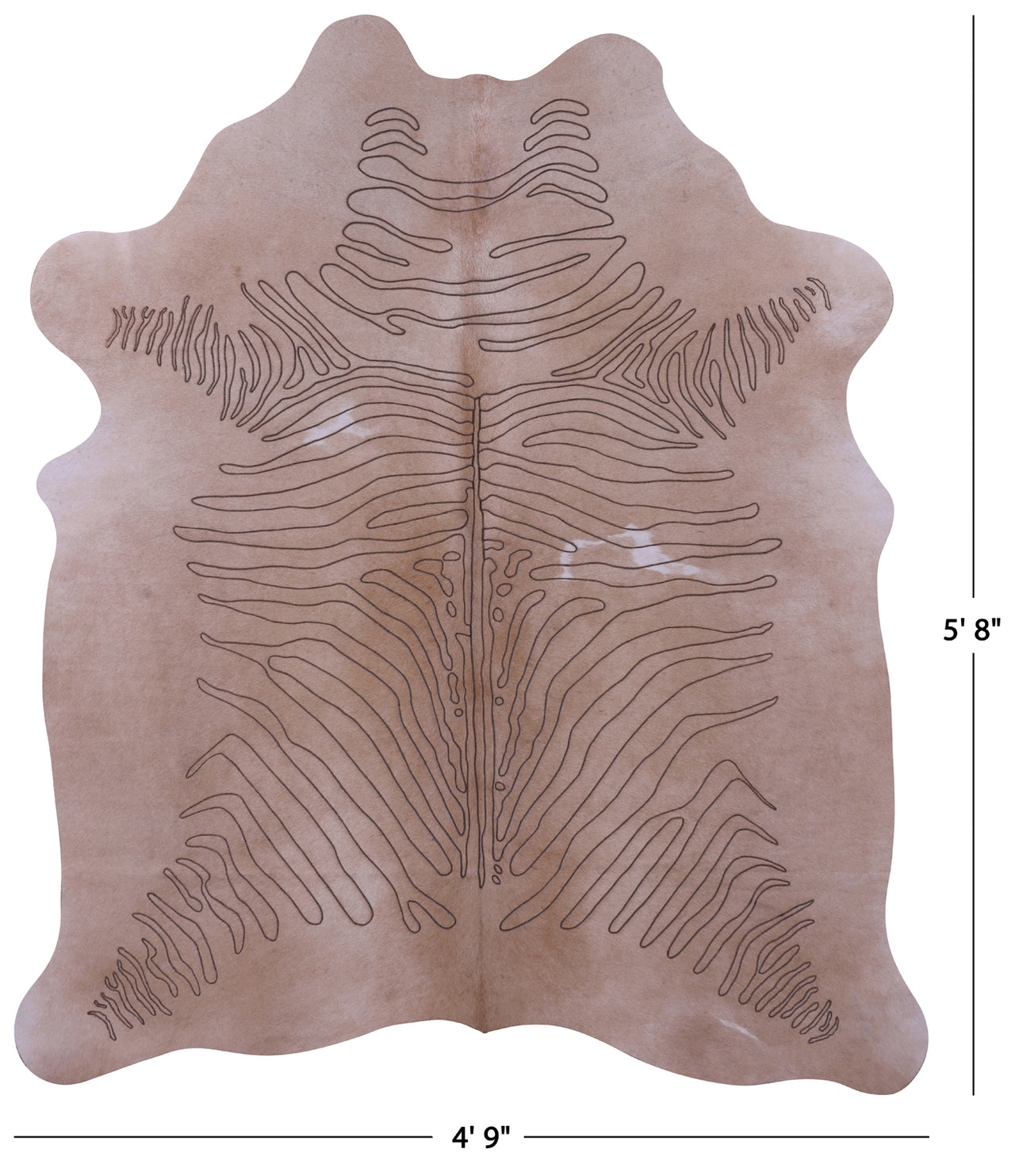 Zebra Animal Print Natural Cowhide Rug - Medium 5' 8"H x 4' 9"W