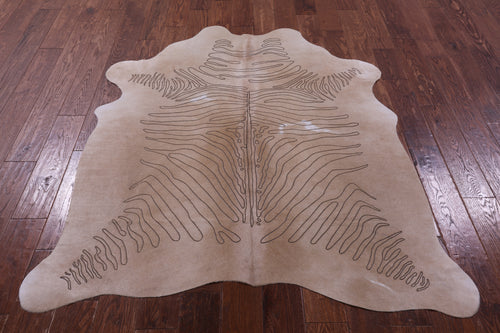 Zebra Animal Print Natural Cowhide Rug - Medium 5' 8