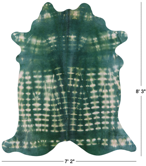 Green Dyed Natural Cowhide Rug - XX-Large 8' 3