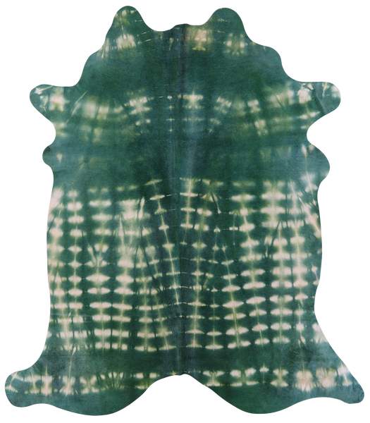 Green Dyed Natural Cowhide Rug - XX-Large 8' 3"H x 7' 2"W