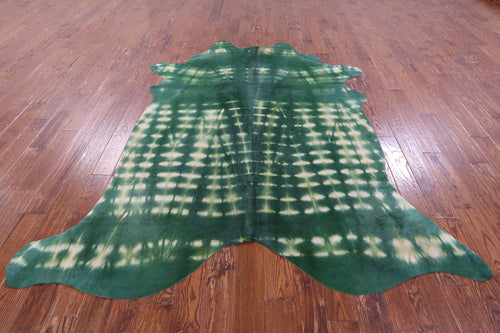 Green Dyed Natural Cowhide Rug - XX-Large 8' 3
