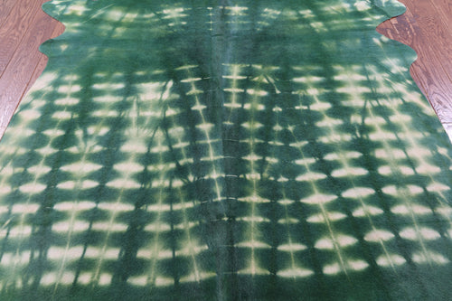 Green Dyed Natural Cowhide Rug - XX-Large 8' 3