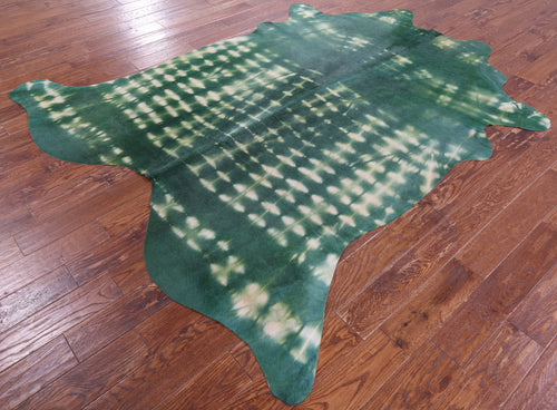 Green Dyed Natural Cowhide Rug - XX-Large 8' 3
