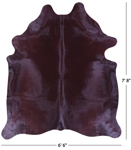 Burgundy Dyed Natural Cowhide Rug - XX-Large 7' 8