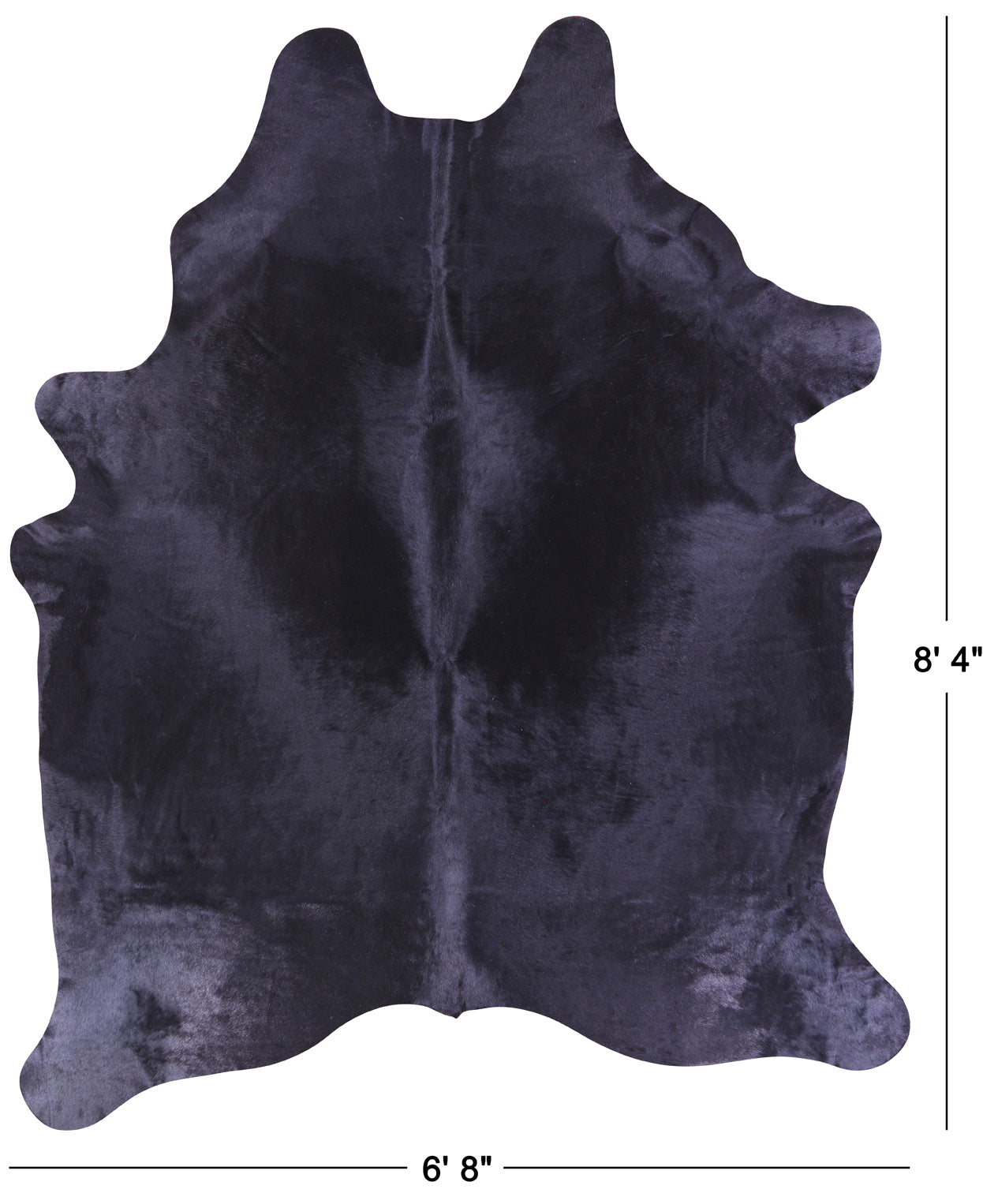 Black Dyed Natural Cowhide Rug - XX-Large 8' 4"H x 6' 8"W