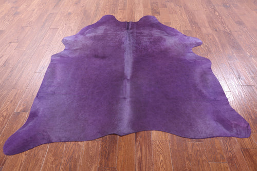 Purple Dyed Natural Cowhide Rug - Large 6' 8